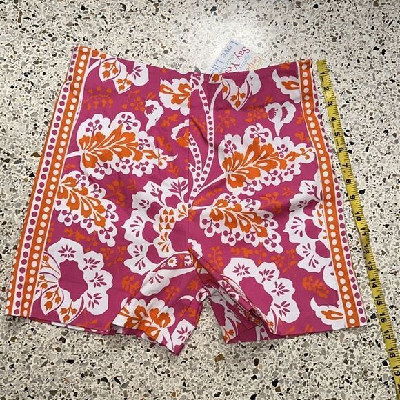 NWT Gretchen Scott Shorty Short Flora pink Orange high rise medium m - Picture 6 of 6